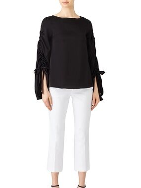 OSMAN Yousefzada Black Cyllene Long Sleeve Blouse Sz 2